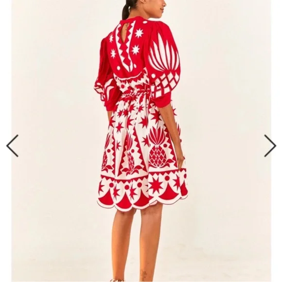 FarmRio tropical cutworm midi Dress RARE - Picture 2 of 7